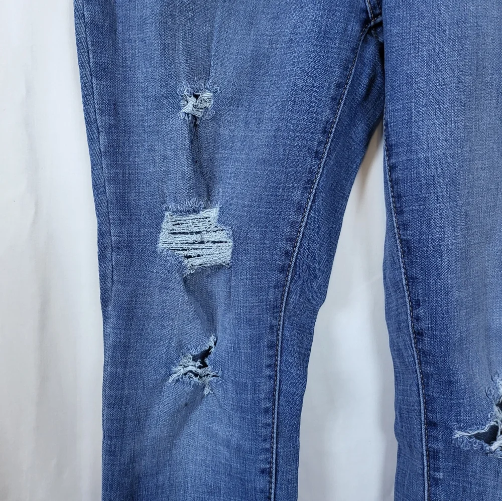 Levi's Womens 711 Skinny Raw Hem Medium Wash 5 Pocket Distressed Grunge Jeans 28